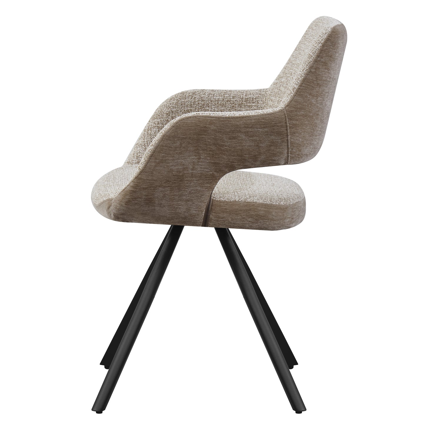 LINDEN Swivel Dining Chair - Caramel & Black