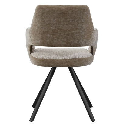 LINDEN Swivel Dining Chair - Caramel & Black