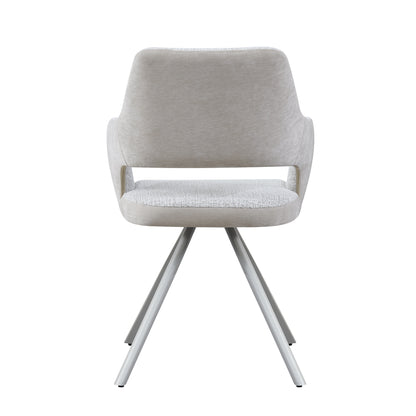 LINDEN Swivel Dining Chair - Beige & Grey