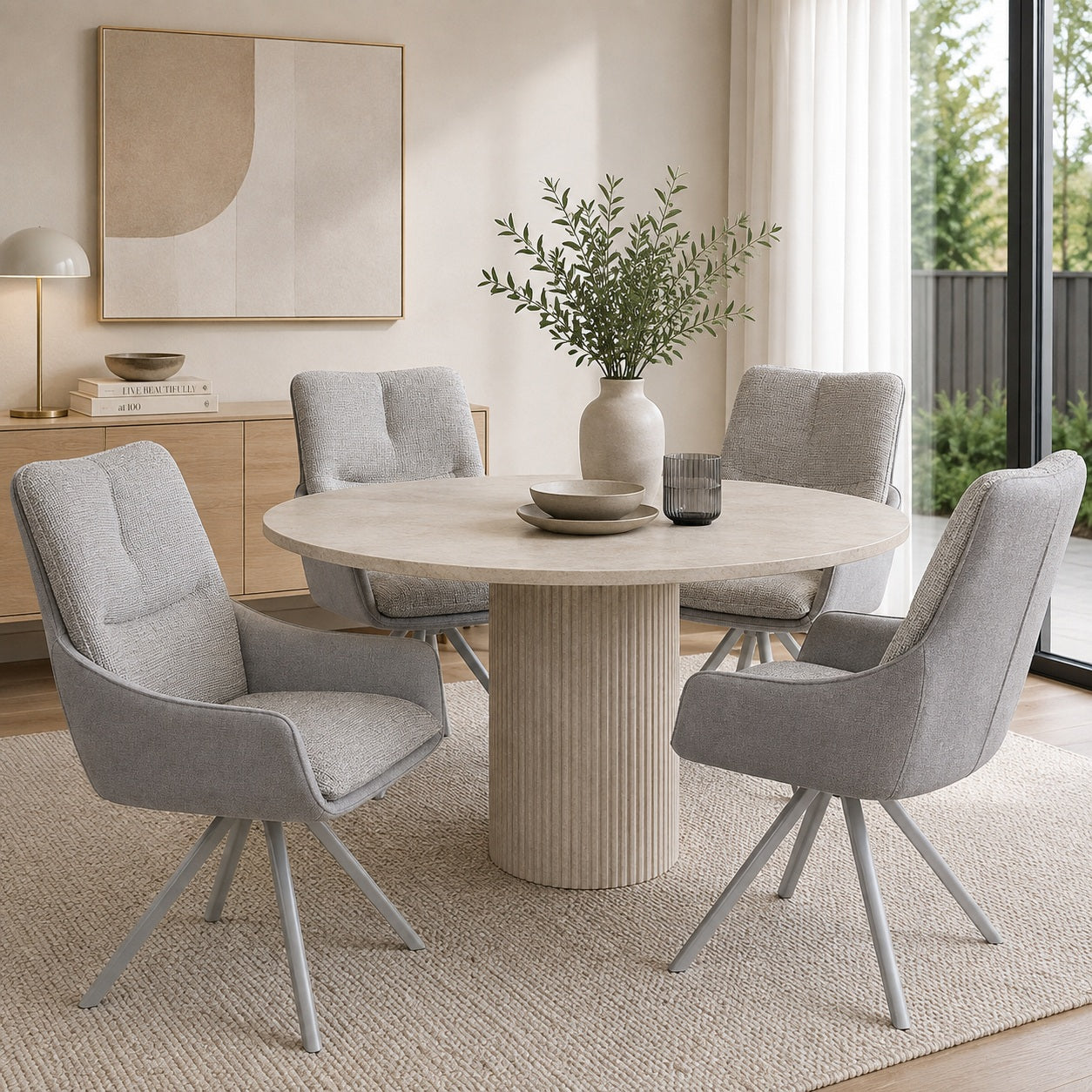 ALDEN Swivel Dining Chair - Grey