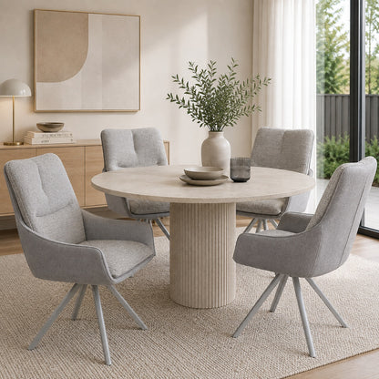ALDEN Swivel Dining Chair - Grey