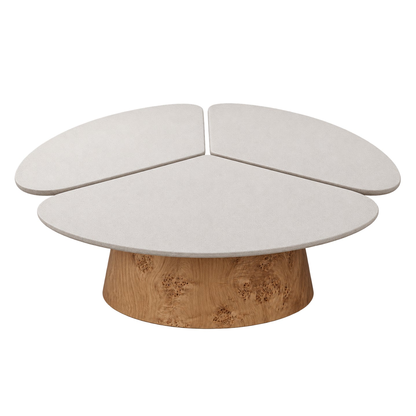 LAGO Round Coffee Table 110cm - Microcement & Oak