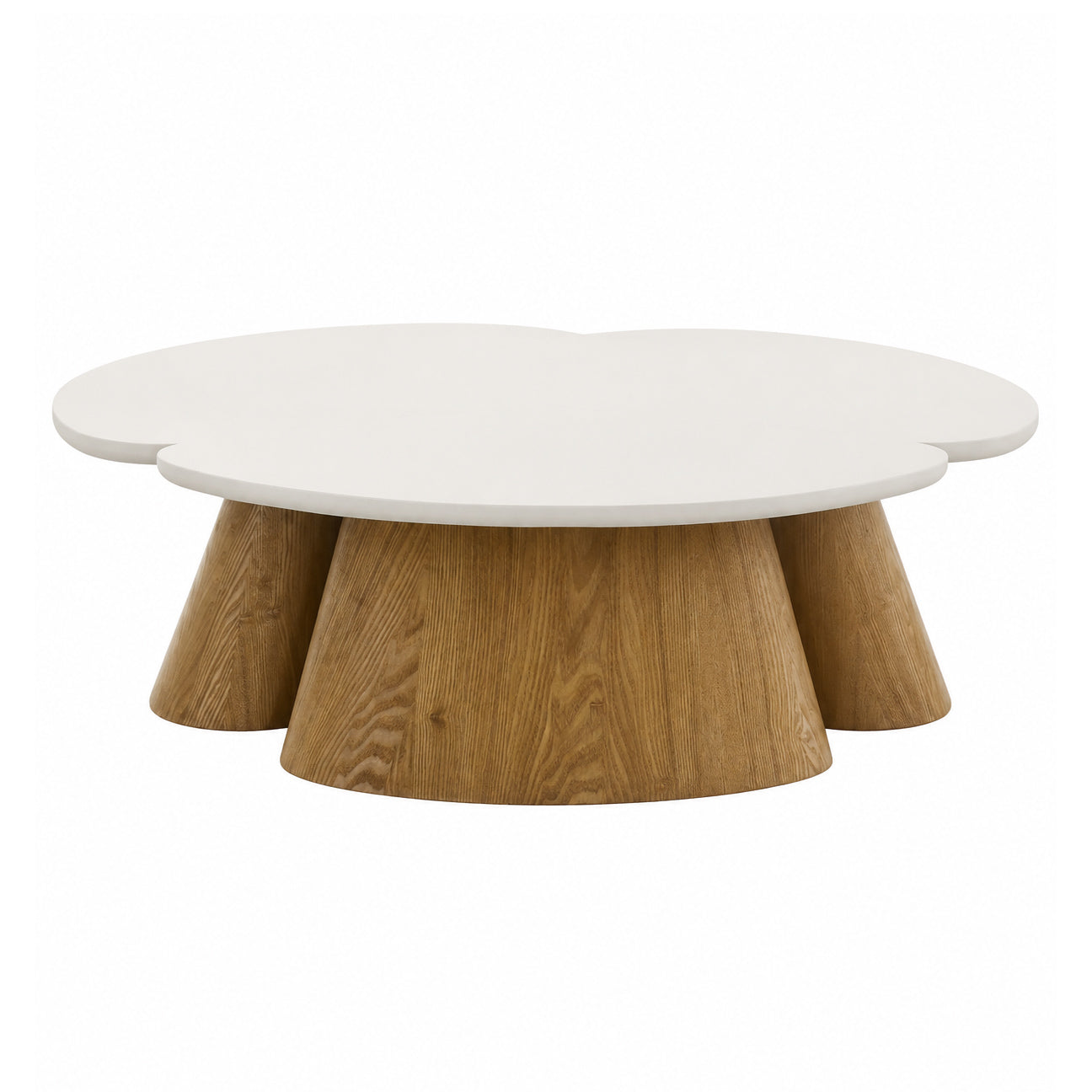 LAGO Round Coffee Table 110cm - Microcement & Oak