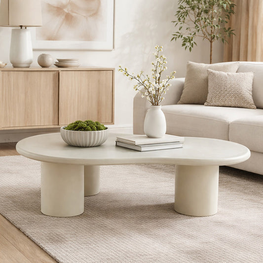 CORRENE Micro Cement Coffee Table 1.3M - Off White
