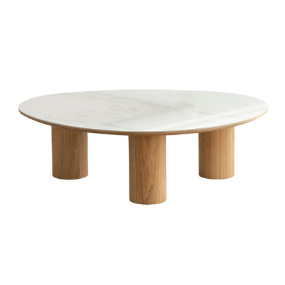 AMBER Sintered Stone Coffee Table 1.1M - Oak & White