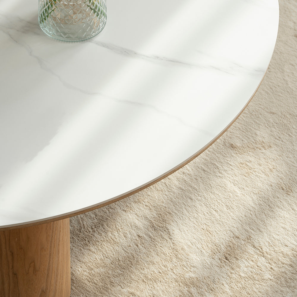 AMBER Sintered Stone Coffee Table 1.1M - Oak & White