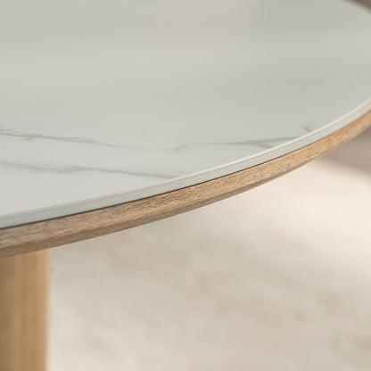 AMBER Sintered Stone Coffee Table 1.1M - Oak & White