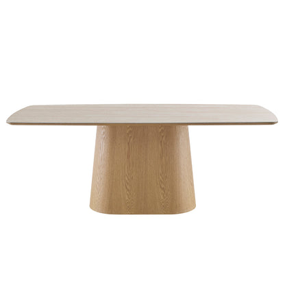 BOLTON Ceramic Dining Table 1.8M - Travertine & Oak