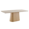 LINEA Ceramic Dining Table 1.8M - Travertine & Oak