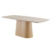 LINEA Ceramic Dining Table 1.8M - Travertine & Oak