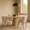 LINEA Ceramic Dining Table 1.8M - Travertine & Oak
