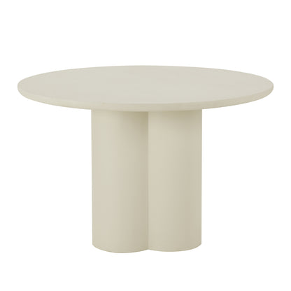 CORRENE Round Dining Table Micro Cement Look 1.2M - Cream