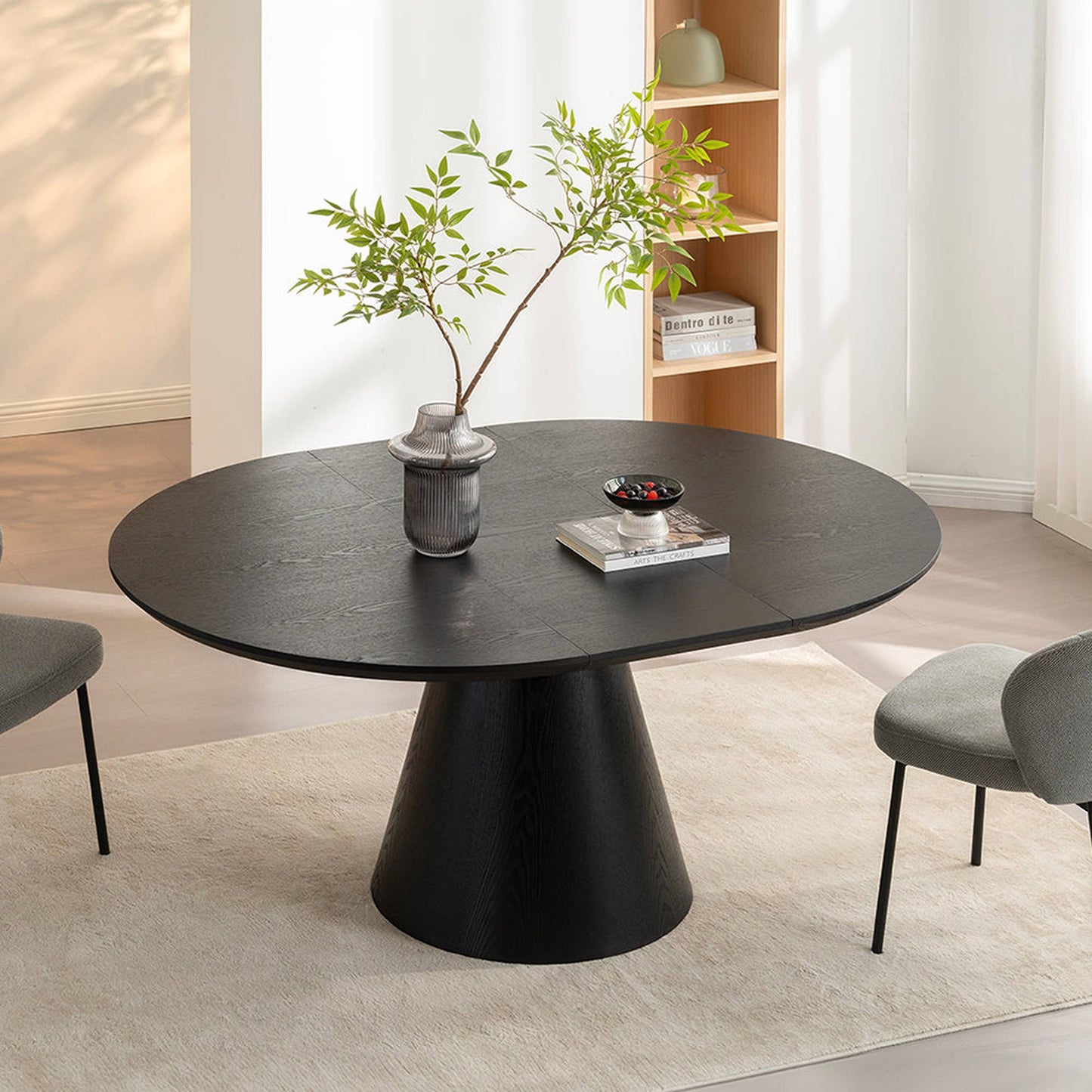 BLAINE Extendable Dining Table 1.2-1.6M - Black