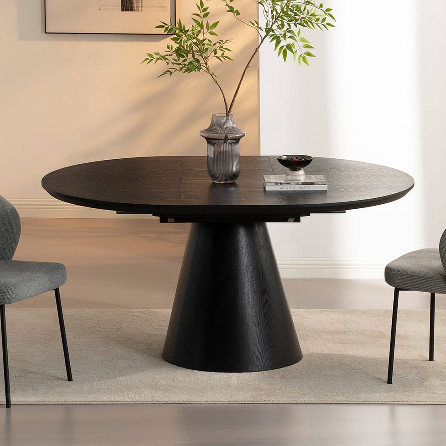 BLAINE Extendable Dining Table 1.2-1.6M - Black