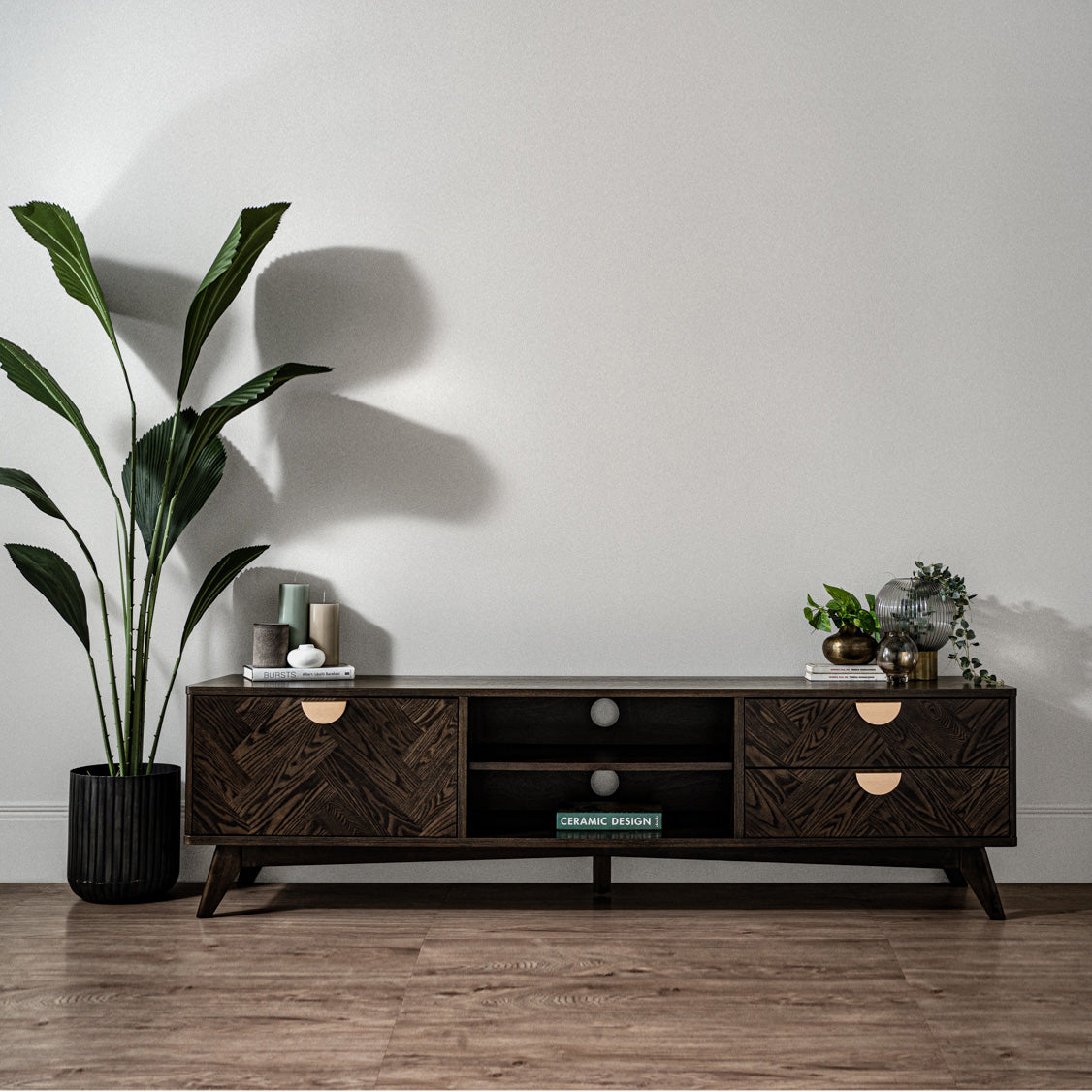 LOFTUS Entertainment TV Unit 180cm - Walnut