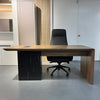 LOGAN Executive Desk Reversible 150cm - Warm Oak & Black