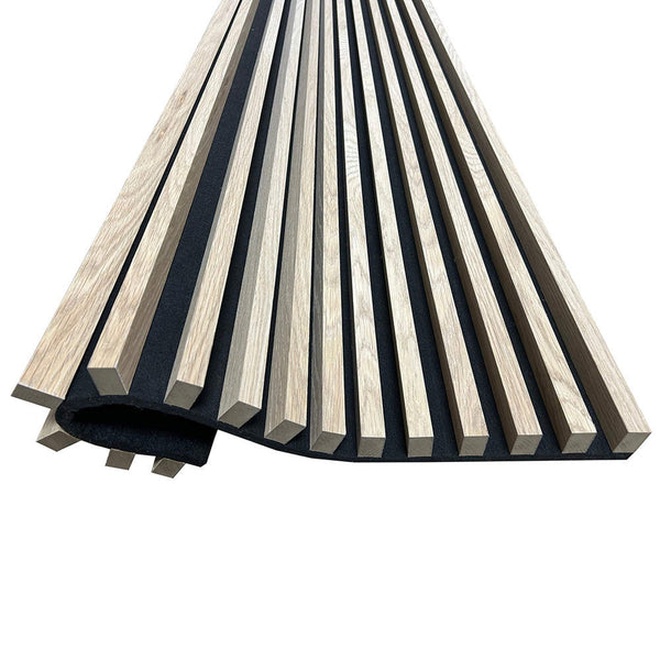 WOODFLEX Flexible Acoustic Battened Wood Slat Panel - 3 Sided Full Wra ...