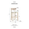 LOWEN Bar Stool - Oak & Light Grey