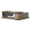 BALDER Executive Desk with Left Return 1.8-2.0M - Warm Oak & Black
