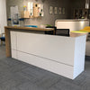 ZIVA Reception Desk 2.4M with Left Panel - Oak & White