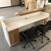 ZIVA Reception Desk 2.4M with Left Panel - Oak & White