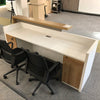 ZIVA Reception Desk 2.4M with Right Panel - Oak & White