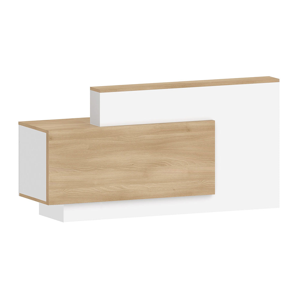 HELMER Reception Desk 1.8M Left Panel - Oak & white