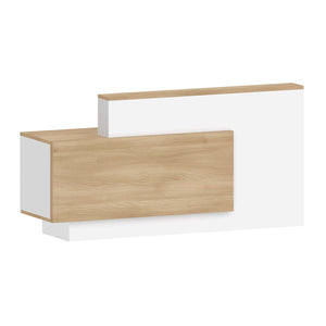HELMER Reception Desk 1.8M Left Panel - Oak & white