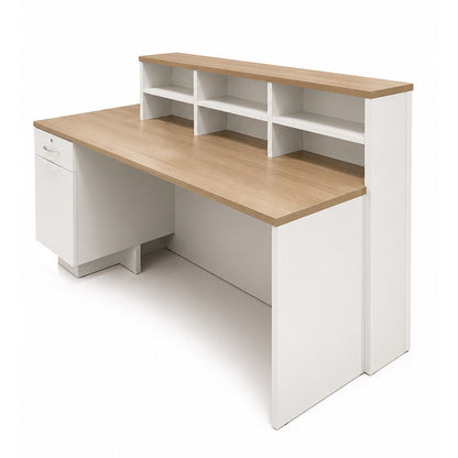 HELMER Reception Desk 1.8M Right Panel - Oak & White