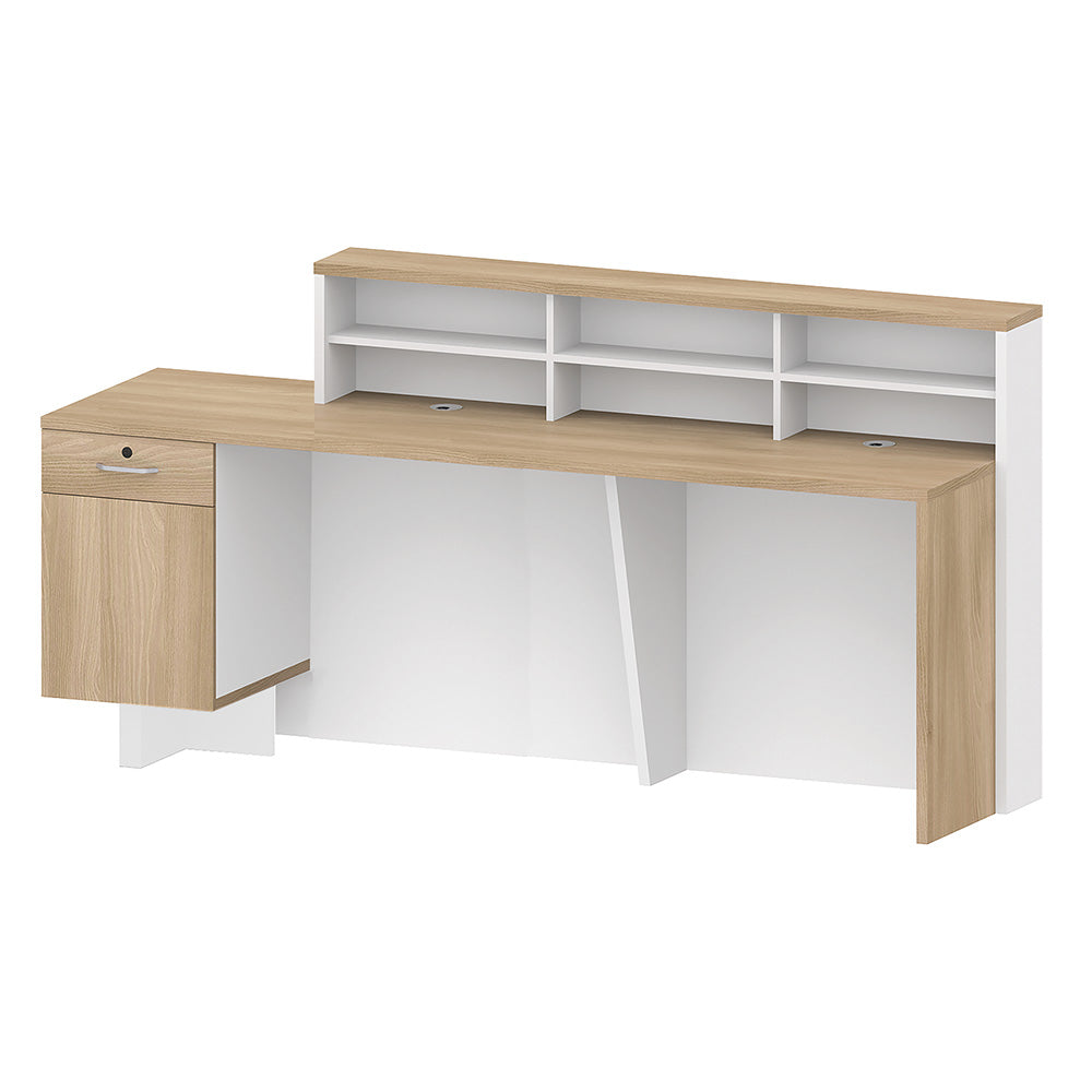 HELMER Reception Desk 1.8M Right Panel - Oak & White