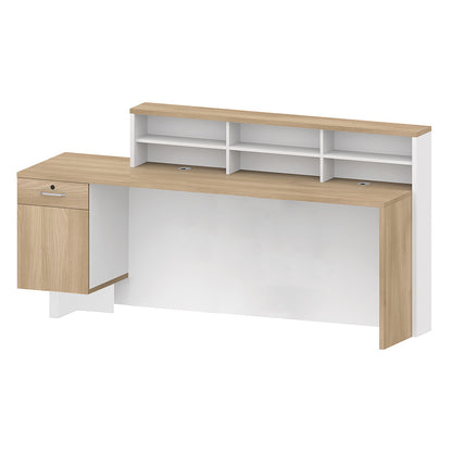 HELMER Reception Desk 1.8M Right Panel - Oak & White