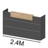 BELEN Reception Desk 2.4M - Acacia & Carbon Grey