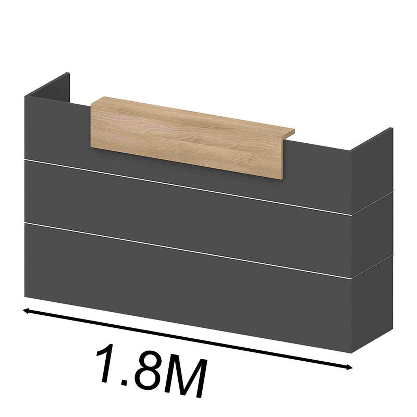 BELEN Reception Desk 1.8M - Acacia & Carbon Grey