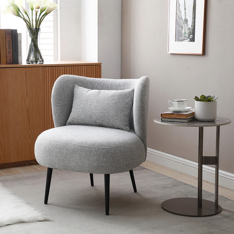 SASHA Lounge Chair - Light Grey & Black