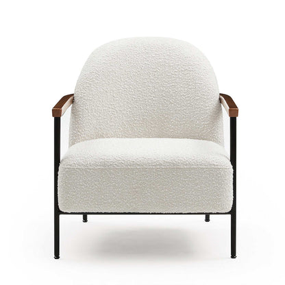 KAZAN  Lounge Chair - Off White, Walnut & Black