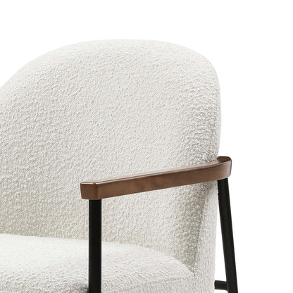KAZAN  Lounge Chair - Off White, Walnut & Black