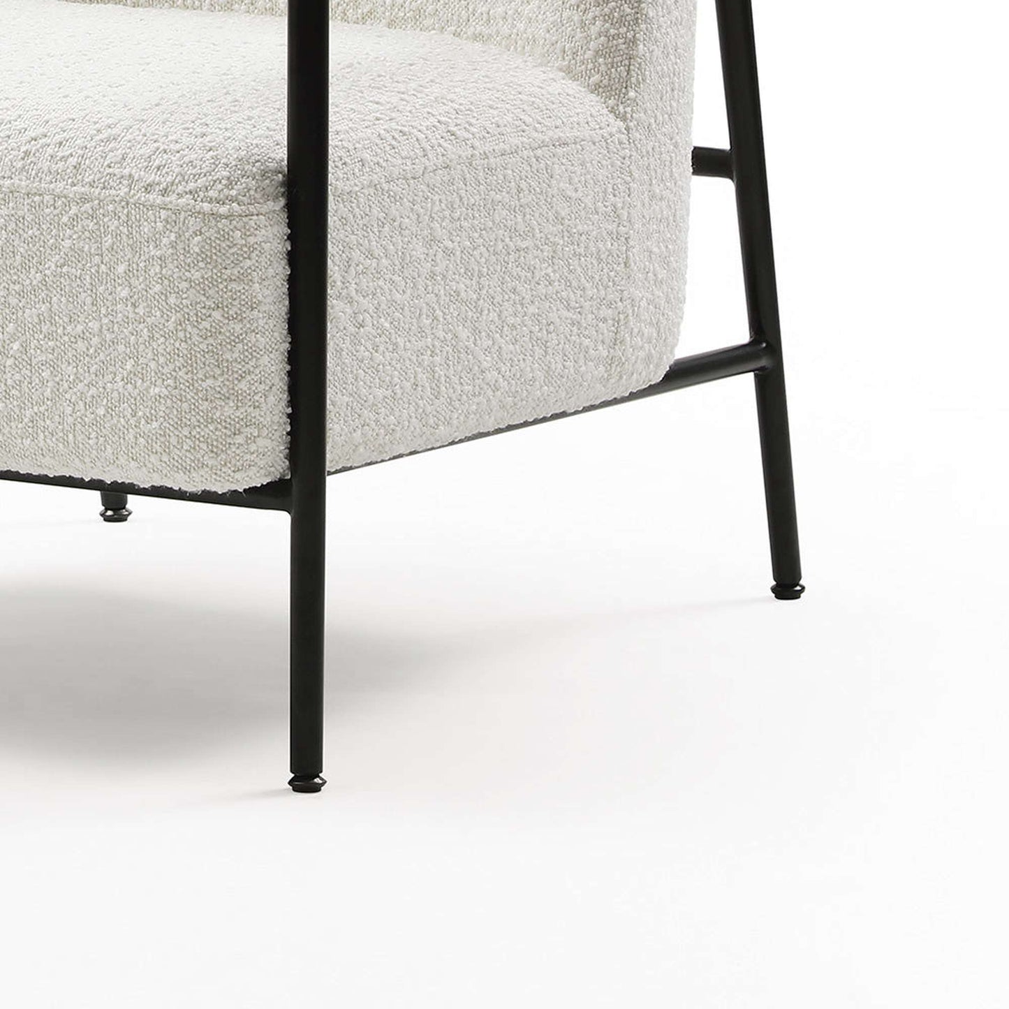 KAZAN  Lounge Chair - Off White, Walnut & Black