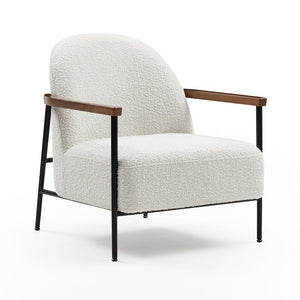 KAZAN  Lounge Chair - Off White, Walnut & Black