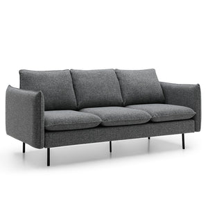 DALTON 3 Seater Sofa - Dark Grey & Black