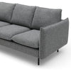 DALTON 3 Seater Sofa - Dark Grey & Black
