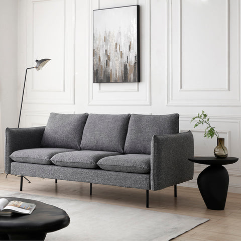 DALTON 3 Seater Sofa - Dark Grey & Black