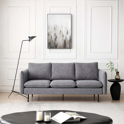 DALTON 3 Seater Sofa - Dark Grey & Black