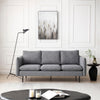 DALTON 3 Seater Sofa - Dark Grey & Black