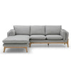 BRONTE 3 Seater Sofa with Left Chaise - Light Grey & Oak