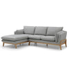 BRONTE 3 Seater Sofa with Left Chaise - Light Grey & Oak