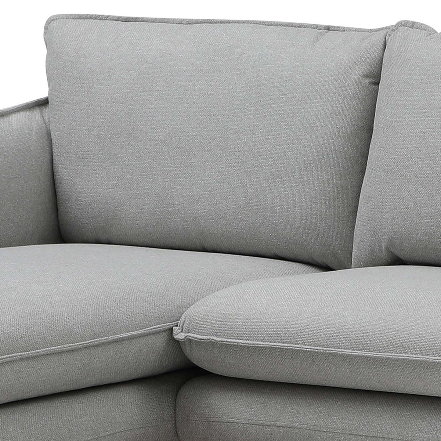 BRONTE 3 Seater Sofa with Left Chaise - Light Grey & Oak