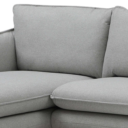 BRONTE 3 Seater Sofa with Left Chaise - Light Grey & Oak
