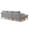 BRONTE 3 Seater Sofa with Left Chaise - Light Grey & Oak
