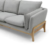 BRONTE 3 Seater Sofa with Left Chaise - Light Grey & Oak