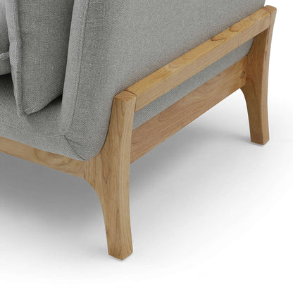 BRONTE 3 Seater Sofa with Left Chaise - Light Grey & Oak